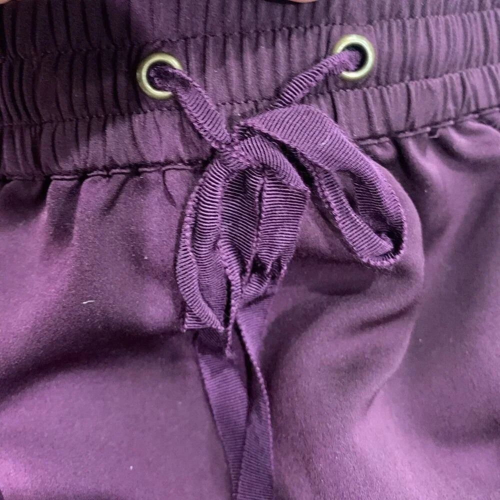 J. Crew Factory Size 0 Skirt Laser Cut Purple Plum Full Lined Drawstring Women's